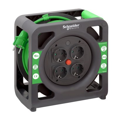 Thorsman - Cable reel 15m HO5VVF 3G1.0 IP20 Schuko